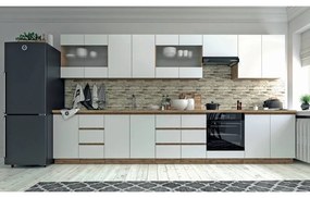 Επιτοίχιο γωνιακό ντουλάπι κουζίνας Soft Λευκό με βελανιδιά Διαστάσεις 60x60x72,8εκ - SO-SVU60