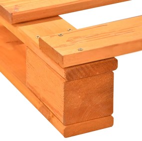 vidaXL Πλαίσιο Κρεβατιού Καφέ 140 x 200 εκ. Παλέτες Μασίφ Ξύλο Πεύκου