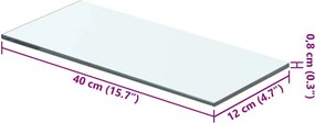 vidaXL Ράφια Πάνελ 2 τεμ. Διάφανα 40 x 12 εκ. Γυάλινα