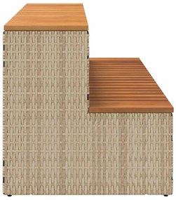 vidaXL Βήμα υδρομασάζ Μπεζ 100x50x50,5 εκ. Συνθετικό Ρατάν/Ακακίας