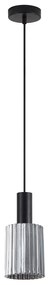 SE21-BL-4-GL1 ADEPT TUBE Black Pendant Smoked Glass+