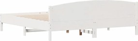 vidaXL Σκελετός Κρεβ. Χωρίς Στρώμα Λευκό 180x200 εκ Μασίφ Πεύκο