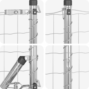 vidaXL Τεντώτο με στήριγμα Ασημί 1,2 x 10 m Ατσάλι