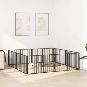 vidaXL Πόρτα Σκύλου 8 pcs Μαύρο 100 x 60 cm Επικαλυμμένος Χάλυβας