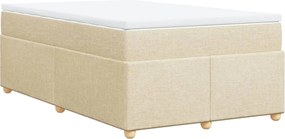 vidaXL Κρεβάτι Boxspring με Στρώμα Κρεμ 120x190 εκ. Υφασμάτινο