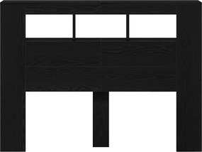 vidaXL LED κεφαλάρι με ράφι Μαύρη Οξυά 140 x 18,5 x 103,5 εκ