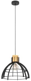 Φωτιστικό Οροφής Stillington 43769 Φ41,5x110cm 1xΕ27 40W Black-Brown Eglo Steel,Wood