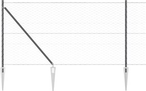 vidaXL Στύλος Περιφράξεων Γκρι 10 x 1 μ (50 χλστ. πλέγμα)