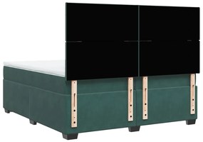 ΚΡΕΒΑΤΙ BOXSPRING ΜΕ ΣΤΡΩΜΑ ΣΚΟΥΡΟ ΠΡΑΣΙΝΟ 200X200ΕΚ. ΒΕΛΟΥΔΙΝΟ 3290999