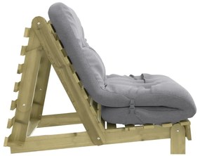 Καναπές Κρεβάτι Futon/Στρώμα 100x206x11 Εμποτισμένο Ξύλο Πεύκου - Καφέ