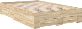 vidaXL Σκελετός Κρεβατιού Καφέ 140 x 200 cm Επεξεργασμένο Ξύλο
