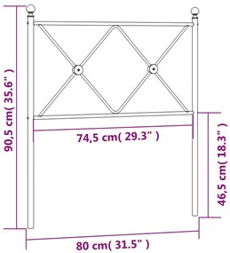 vidaXL Κεφαλάρι Μαύρο 75 εκ. Μεταλλικό