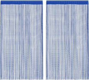 vidaXL Κουρτίνες με Κρόσσια 2 τεμ. Μπλε 100 x 250 εκ.