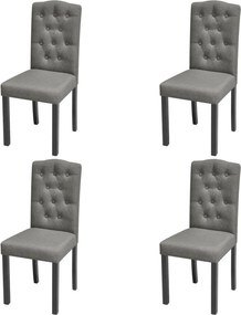 vidaXL Καρέκλες Τραπεζαρίας 4 τεμ Γκρι Υφασμάτινες