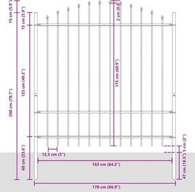 vidaXL Φράχτης Κήπου 6 pcs Λευκό 170 x 215 cm