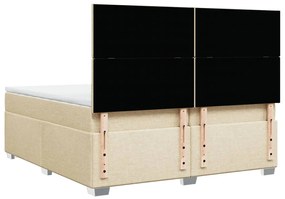 ΚΡΕΒΑΤΙ BOXSPRING ΜΕ ΣΤΡΩΜΑ ΚΡΕΜ 200X200 ΕΚ. ΥΦΑΣΜΑΤΙΝΟ 3290593