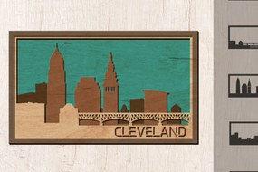 Intra απο ξύλο plywood 3mm-4mm πάχος - Cleveland Skyline Laser Cut, Multi-layer Δίασταση 30x20 cm INTRAFABR-14911891