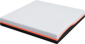 vidaXL Στρώμα Λευκό και Γκρι 200 x 200 cm Ζακάρ ύφασμα