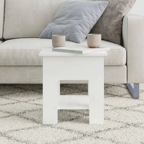 vidaXL Τραπεζάκι Σαλονιού Γυαλ. Λευκό 40x40x42 εκ. Επεξεργ. Ξύλο