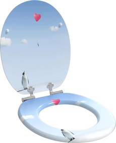 vidaXL Μαλακή κλειστή λεκάνη Μπλε 44 x 38 εκ. Πίνακας MDF