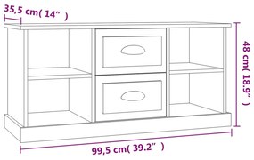 Έπιπλο Τηλεόρασης Μαύρο 99,5x35,5x48 εκ. Επεξ. Ξύλο - Μαύρο