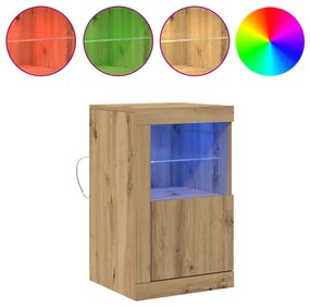 vidaXL Τραπέζι με LED φώτα Artisan Oak 41x37x67 εκ.