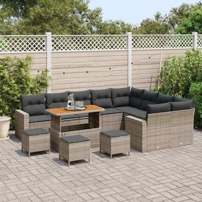 vidaXL Σετ Καναπέ Κήπου 13 pcs Γκρι συνθετικό ρατάν