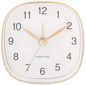 Ρολόι Επιτραπέζιο - Ξυπνητήρι Travel Square KA5957WH 8,5x3,6x8,5cm White Karlsson Πολυστερίνη