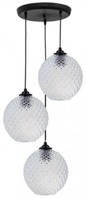 Κρεμαστό Φωτισιτκό Οροφής Γυαλί BALL GL-5010 3L PENDEL Heronia-02-0360-Διάφανο 02-0360