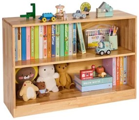 VEVOR Montessori Bookshelf, 870 mm Width Toy Storage Organizer,  2-Tier Kids Display Storage Cabinet, Daycare Furniture, Kids Bookshelf for Bedroom, Nursery, Living Room, Entryway, Preschool, Brown