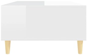 Τραπεζάκι Σαλονιού Γυαλιστερό Λευκό 103,5x60x35 εκ. Μοριοσανίδα - Λευκό