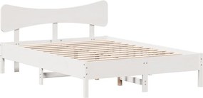 vidaXL Σκελετός Κρεβ. Χωρίς Στρώμα Λευκό 120x190 εκ Μασίφ Πεύκο