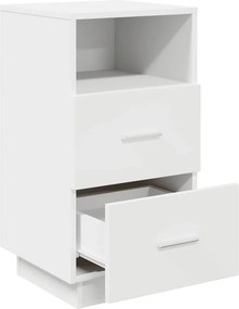 vidaXL Κομοδίνο με 2 συρτάρια Λευκό 36x36x68 cm