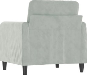 vidaXL Πολυθρόνα Ανοιχτό Γκρι 60 εκ. Βελούδινη
