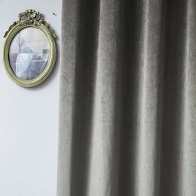 Beauty Home Κουρτίνα βελούδο σκίασης με 8 μεταλλικούς κρίκους Art 8399 140x270 Βιζόν