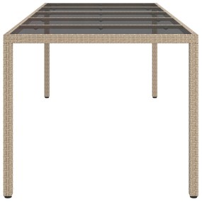 vidaXL Τραπέζι Εστίασης Κήπου Μπεζ 250x100x75 εκ. Πολυ Ρατάν