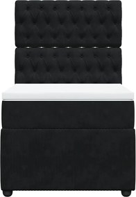 vidaXL Κρεβάτι Boxspring με Στρώμα Μαύρο 80 x 200 εκ. Βελούδινο