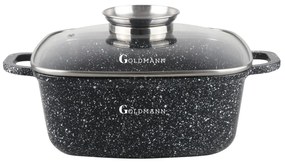 Κατσαρόλα με δοσομετρητή Goldmann GM-1224, 4,5L, 24cm, Μαρμάρινη επίστρωση, Επαγωγική, Μαύρο