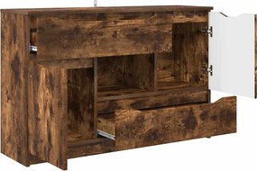 vidaXL Πλαϊνό γραφείο Καπνιστό Δρύς 100 x 30 x 65,6 Επεξεργασμένο ξύλο