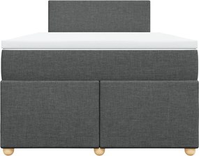 vidaXL Κρεβάτι Boxspring με Στρώμα Σκούρο Γκρι 120x200 εκ. Υφασμάτινο