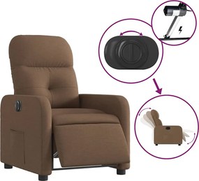 vidaXL Πολυθρόνα Ανακλινόμενη Ηλεκτρική Καφέ Υφασμάτινη