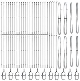 vidaXL Στύλος Περιφράξεων 52 pcs Ασημί Μέγεθος: 3.2 x 3.2 x 88.5 εκ.