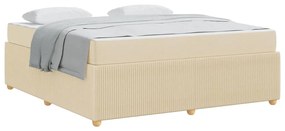vidaXL Σκελετός Κρεβατιού με στρώμα Κρεμ 180 x 200 cm ύφασμα