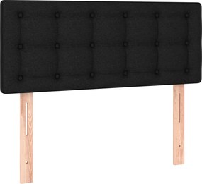 vidaXL Κρεβάτι Boxspring με Στρώμα Μαύρο 100 x 200 εκ. Υφασμάτινο