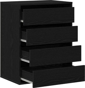 vidaXL Ντουλάπι με Συρτάρια Μαύρο 60 x 41 x 76 εκ. Επεξεργασμένο ξύλο