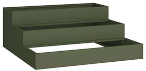 vidaXL Γλάστρα Κήπου Λαδί 90 x 90 x 35 εκ Ατσάλι