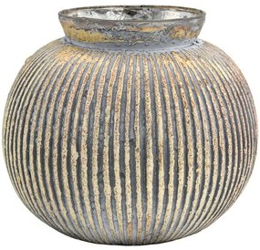 Βάζο 962-225-005 20x17cm Beige-Silver Γυαλί