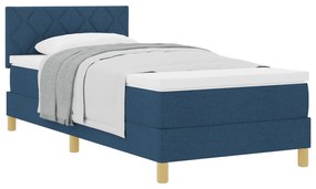 vidaXL Κρεβάτι με Βαθμίδα και Στρώμα Μπλε 90x190 εκ. Ύφασμα