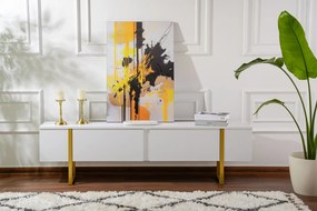Έπιπλο Τηλεόρασης Λευκό / Χρυσό PEVEI 180x30x50