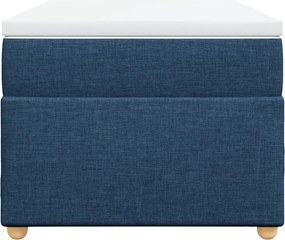 vidaXL Κρεβάτι Boxspring με Στρώμα Μπλε 90x200 εκ.Υφασμάτινο